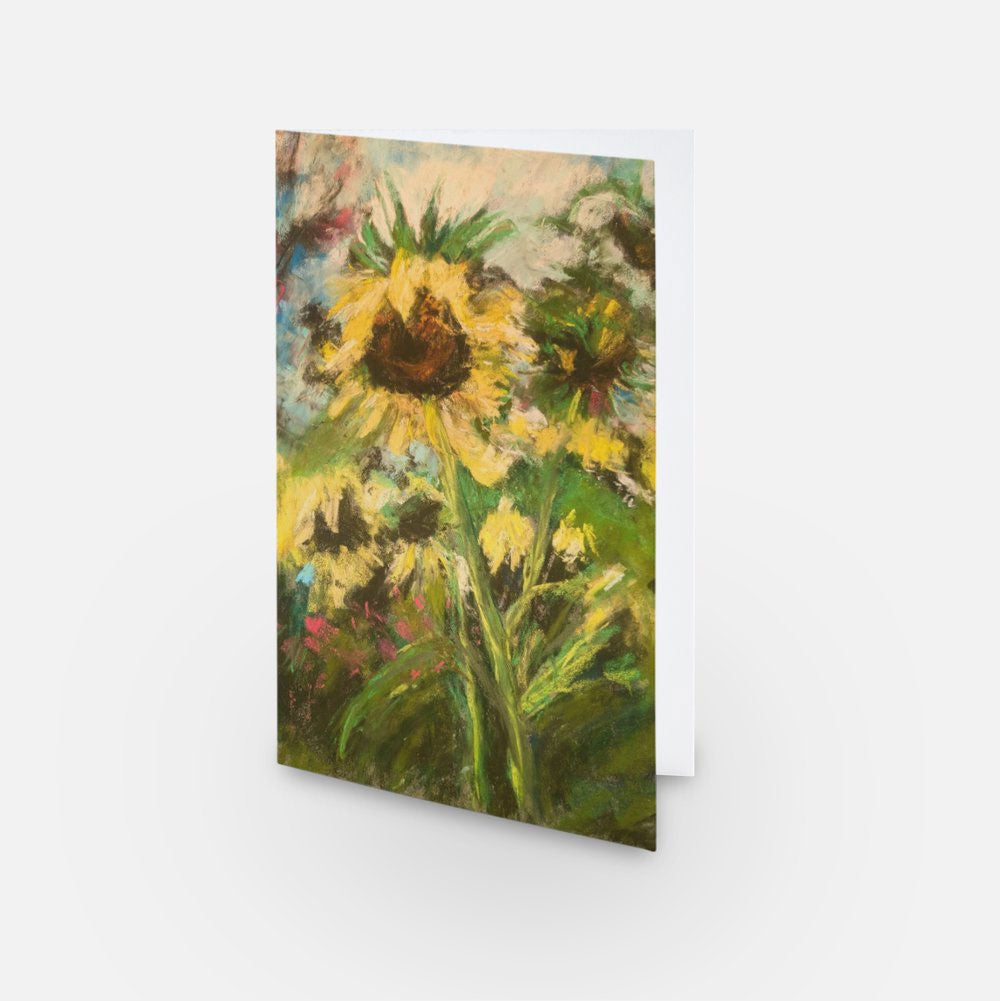Sunflower Cards (3) 4.6" x 7.2" inches with White Envelopes