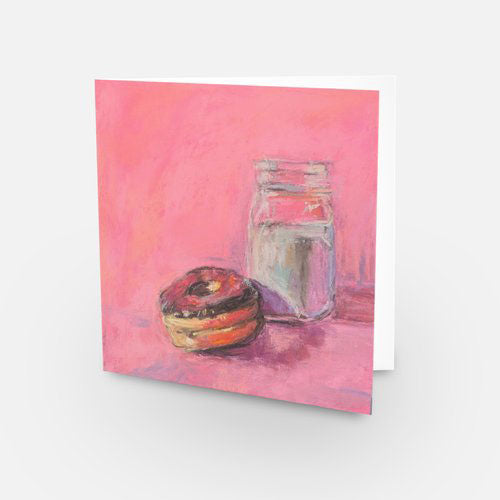 Donuts and Milk Cards (3) 5.5 x 5.5 inches with White Envelopes