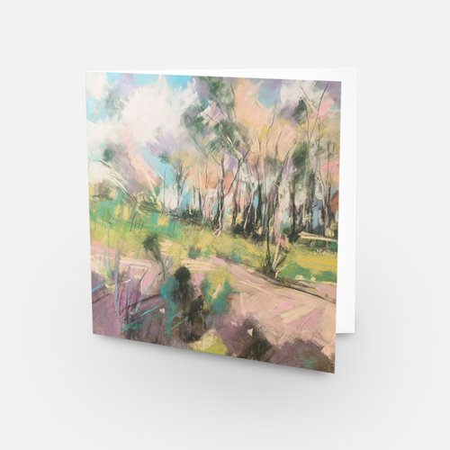 Serene Woodland Cards (3) 5.5 x 5.5 inches with White Envelopes